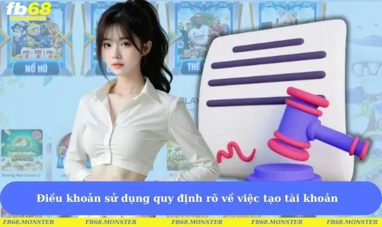 Điều khoản sử dụng quy định rõ về việc tạo tài khoản